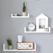 3-Piece Wood Shelf U-Shelf Set Wall-Mounted Decorative-White Quality Storage Home Office Kitchen Decor Wood Home Furniture